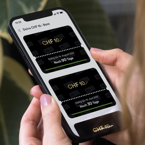 Als VIP CHF 10.– Bons erhalten.